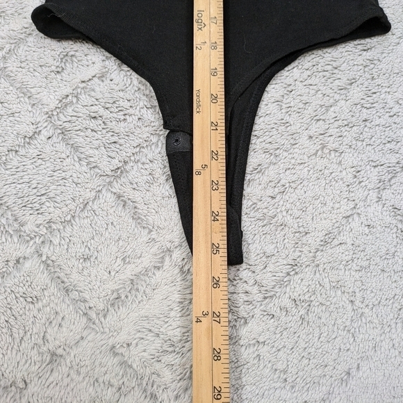 Madewell Bodysuit Women's XS Black Tank Thong Soft Stretchy Fitted Adjustable - Picture 4 of 8